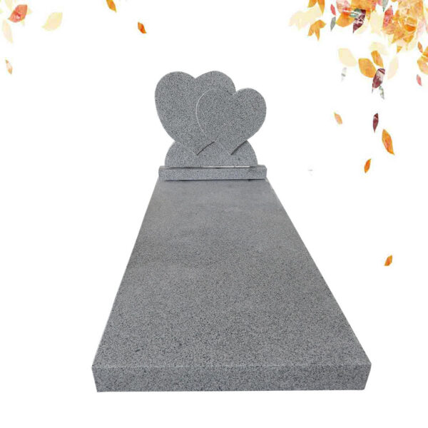 pierre tombale double coeur