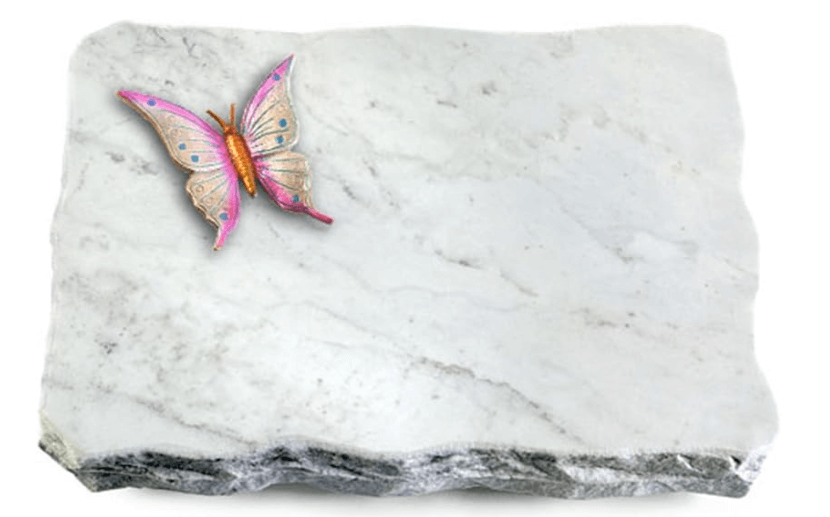 pierre tombale papillon marble