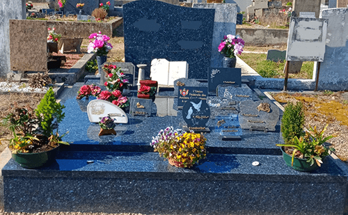 monument funéraire labrador bleu