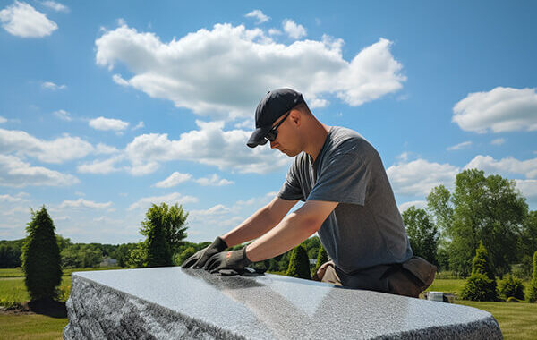 justhigh._Installing_a_gray_granite_headstone