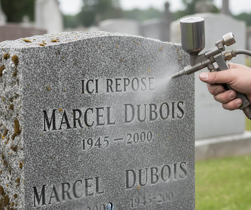 Est-il possible d'effacer une gravure sur une pierre tombale