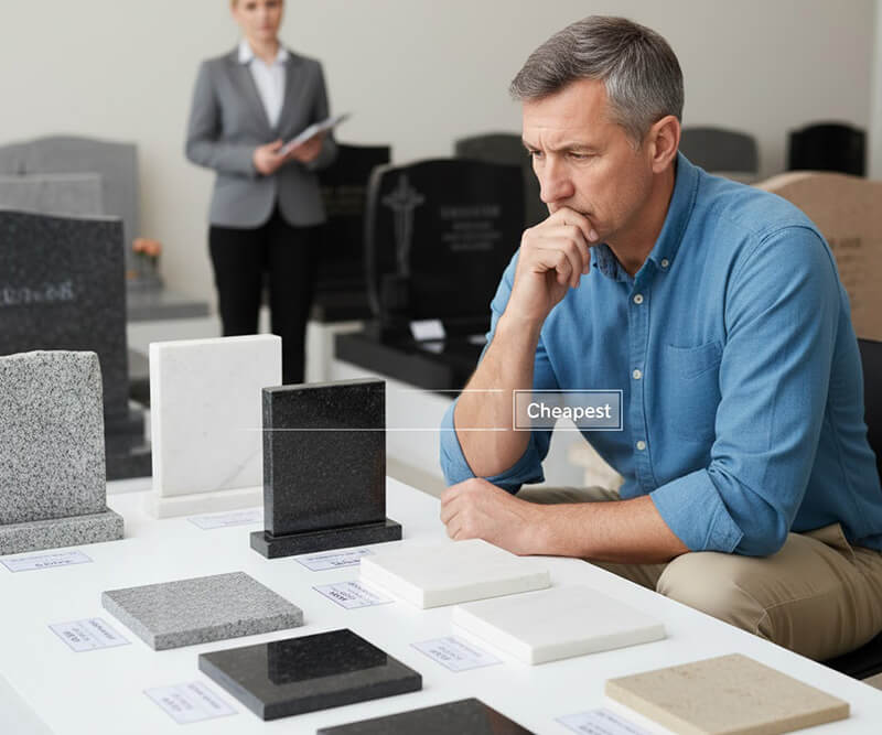 Quelle est la pierre tombale la moins chère