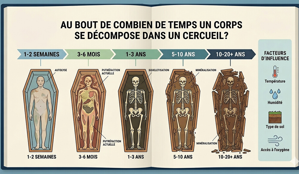 Au bout de combien de temps un corps se décompose dans un cercueil