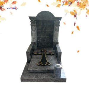 Monument funéraire personnalisé avec statue et croix